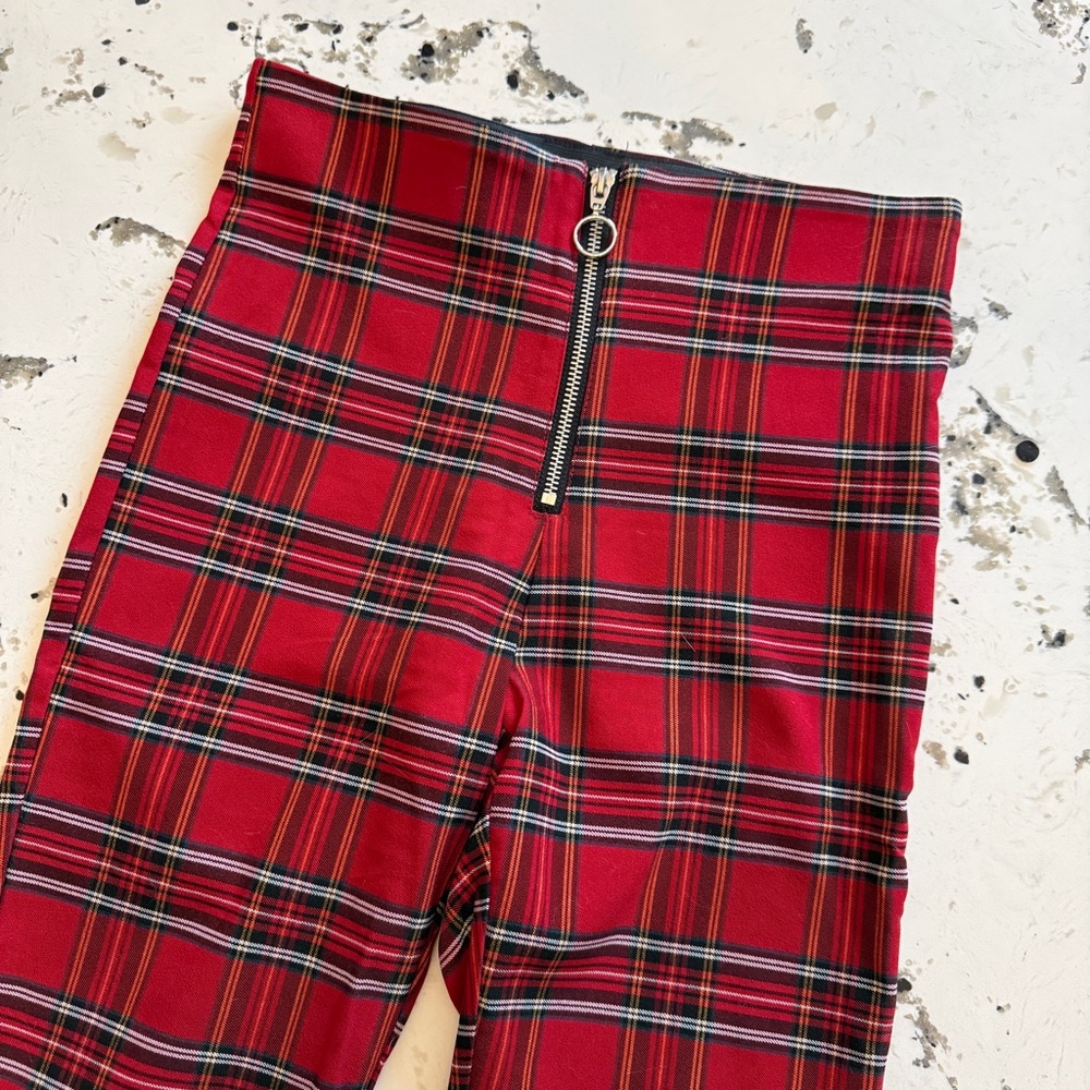 Zara Red Plaid Pant
